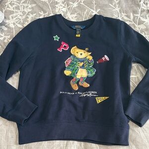 Ralph Lauren Navy Sweatshirt with Polo Bear Design